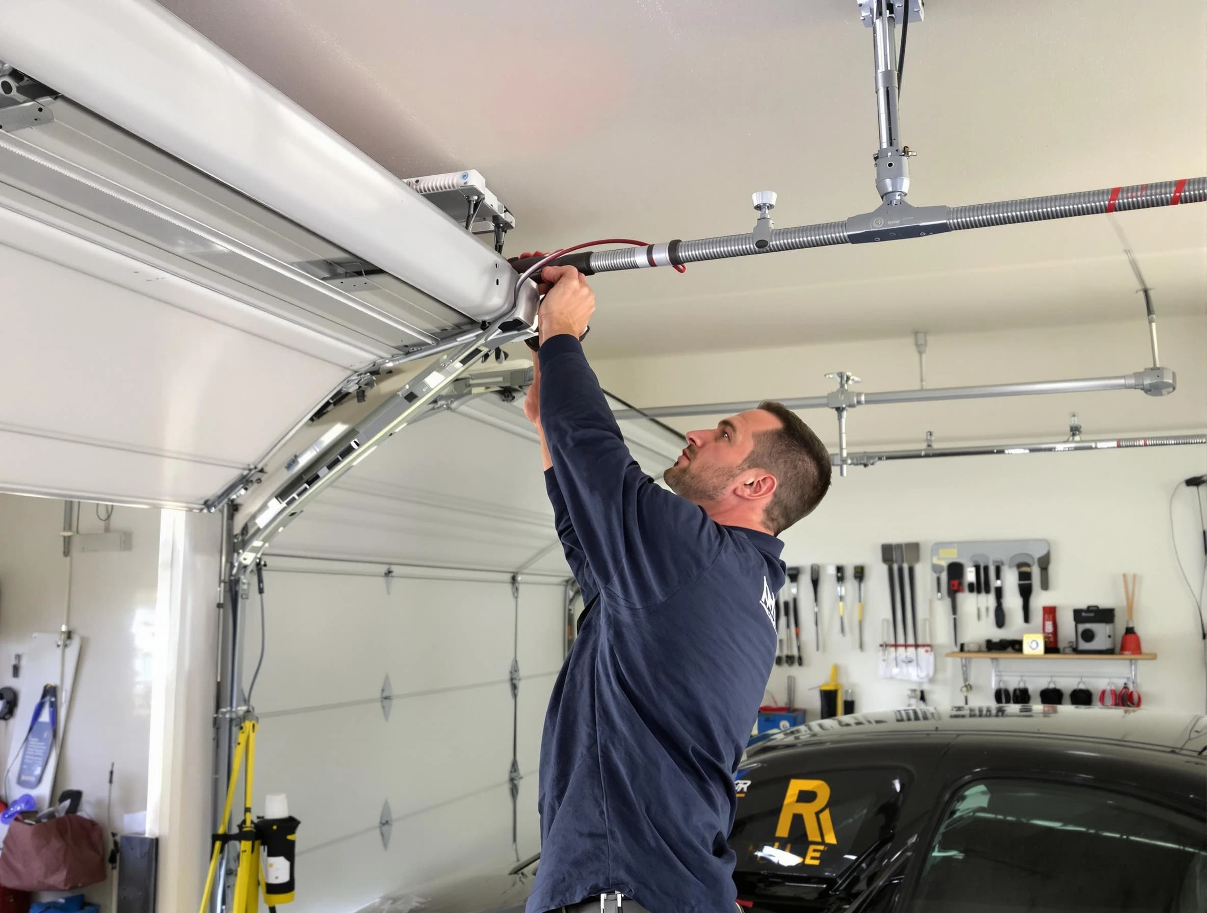 Highland Springs Garage Door Repair technician performing garage door cable repair in Highland Springs