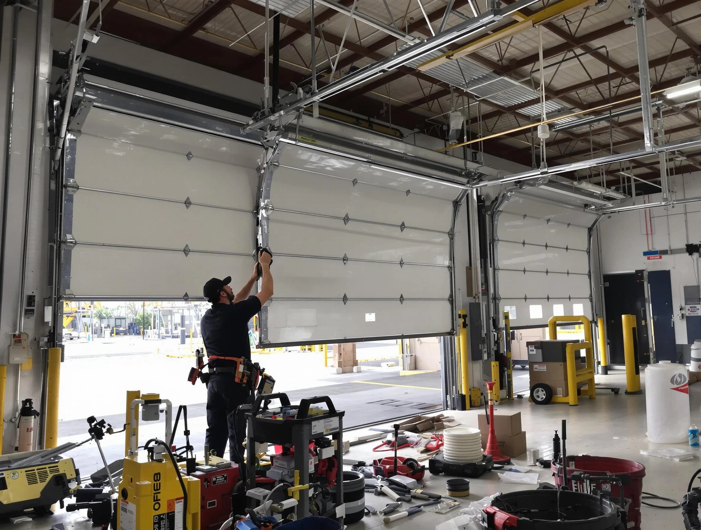 Highland Springs Garage Door Repair technician performing commercial garage door repair in Highland Springs