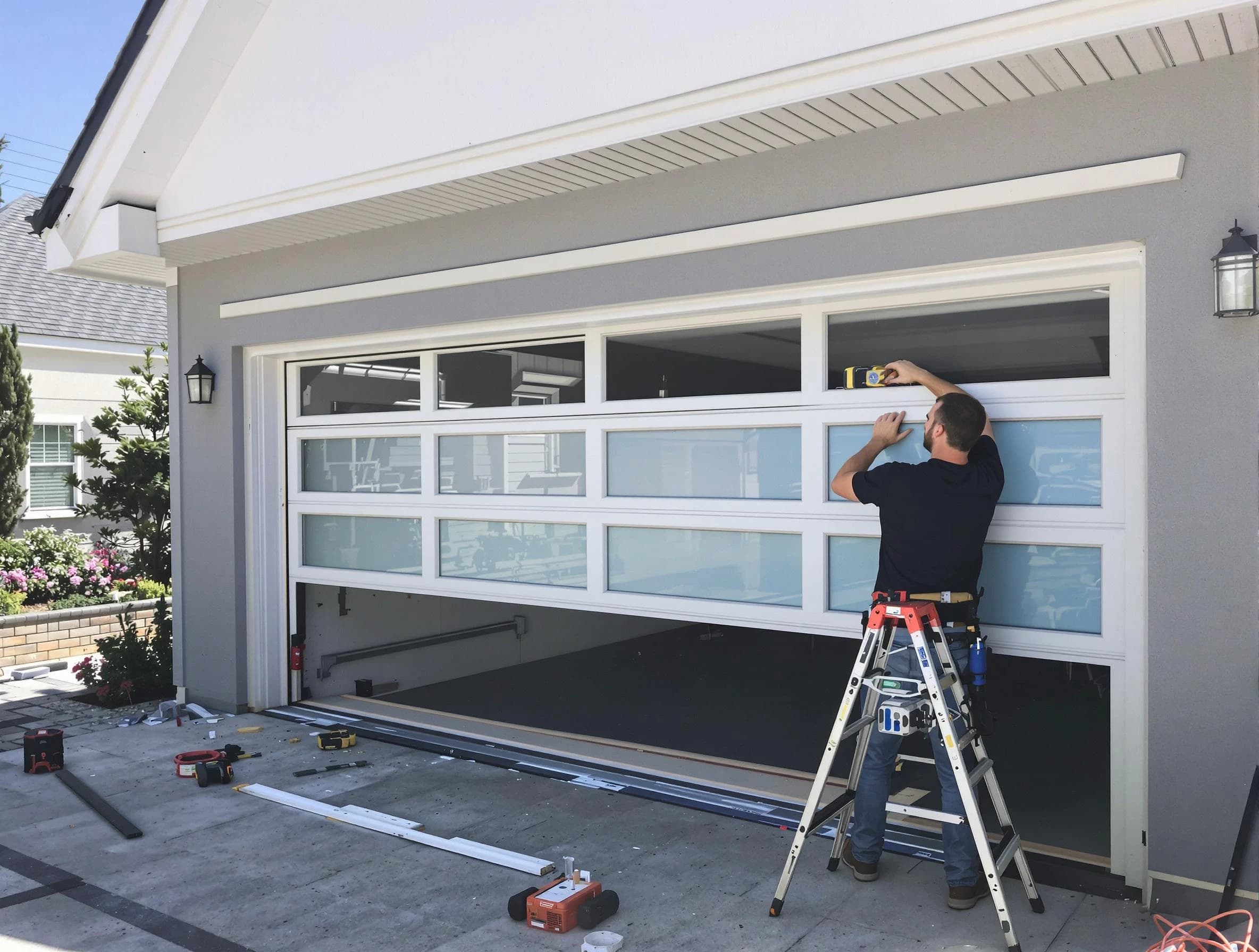 Highland Springs Garage Door Repair team performing garage door replacement in Highland Springs
