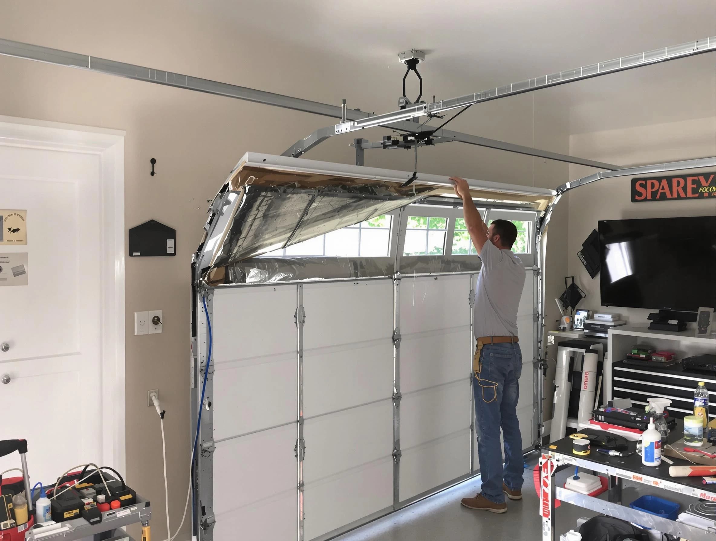 Garage door section replacement by Highland Springs Garage Door Repair in Highland Springs