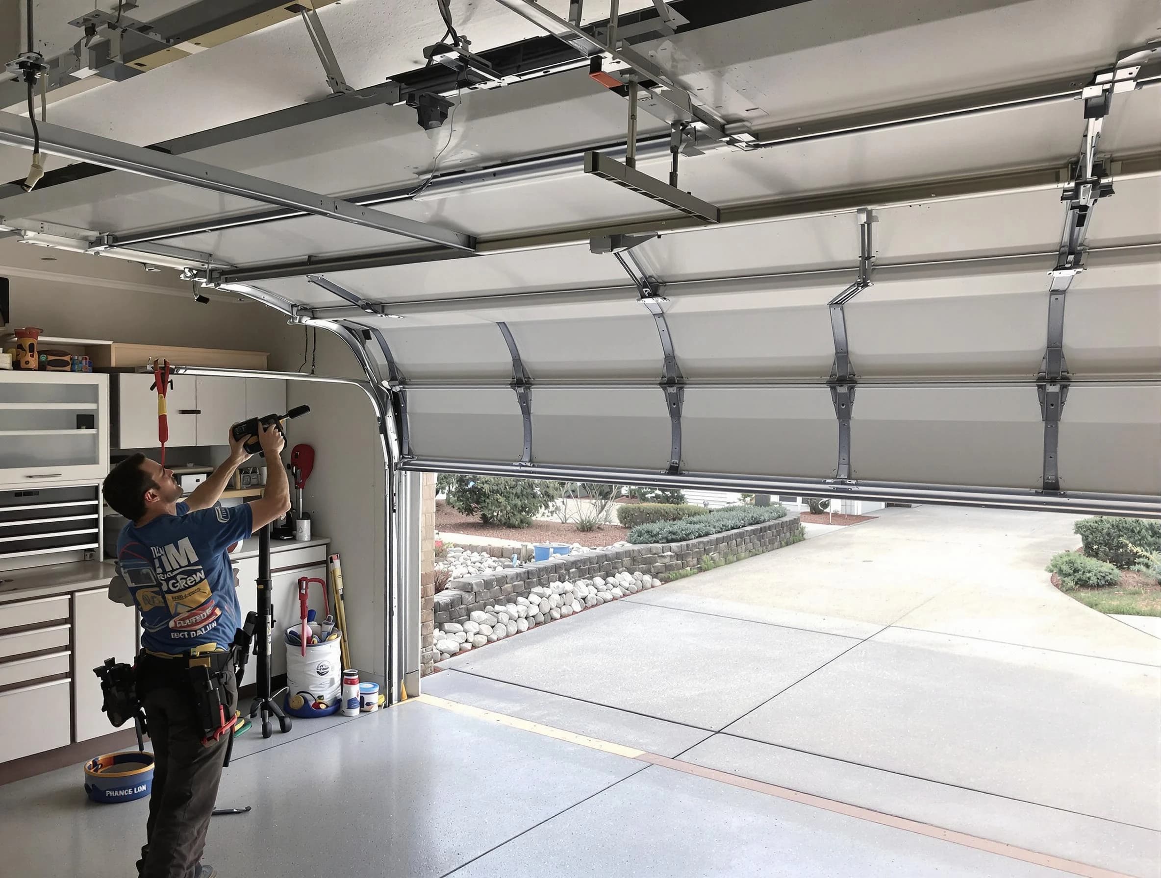Garage door track repair service by Highland Springs Garage Door Repair in Highland Springs