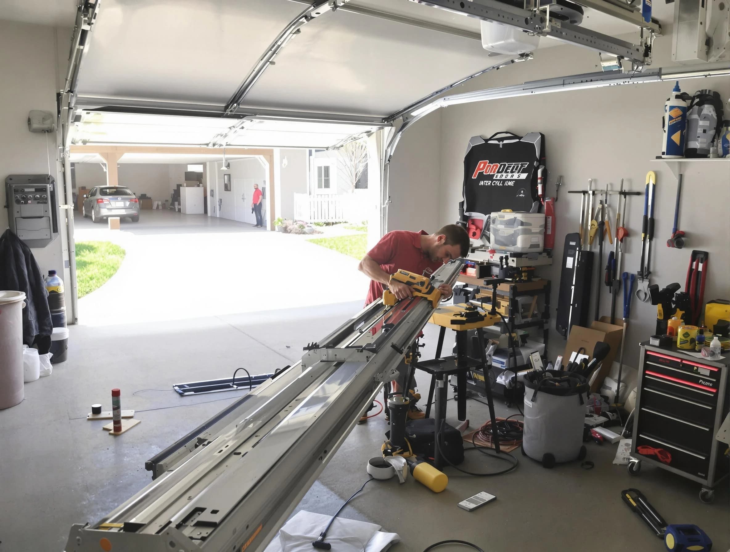 Highland Springs Garage Door Repair expert performing track repair in Highland Springs