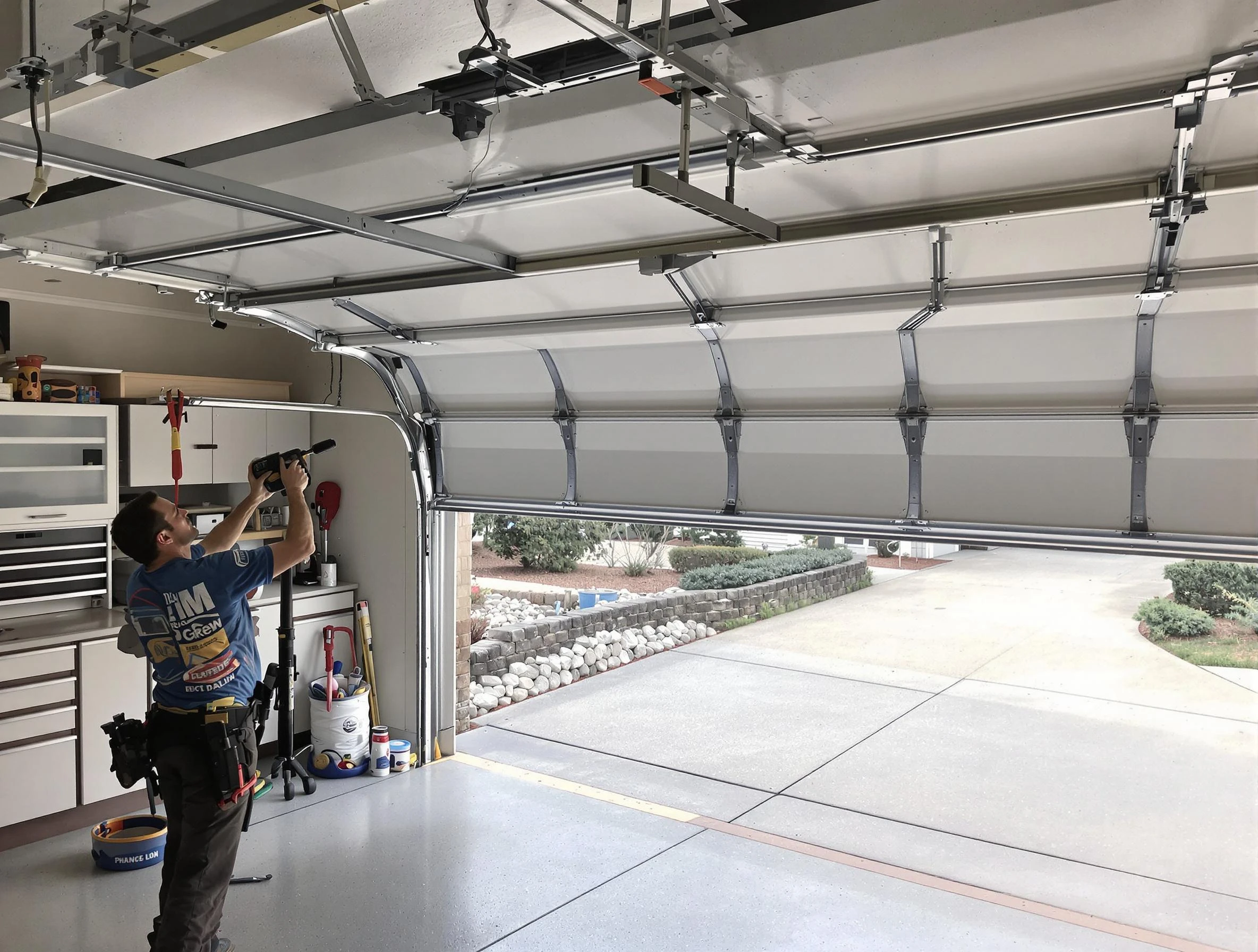 Garage door track repair service by Highland Springs Garage Door Repair in Highland Springs